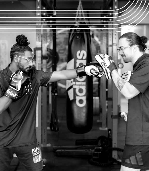 Judah training with a client